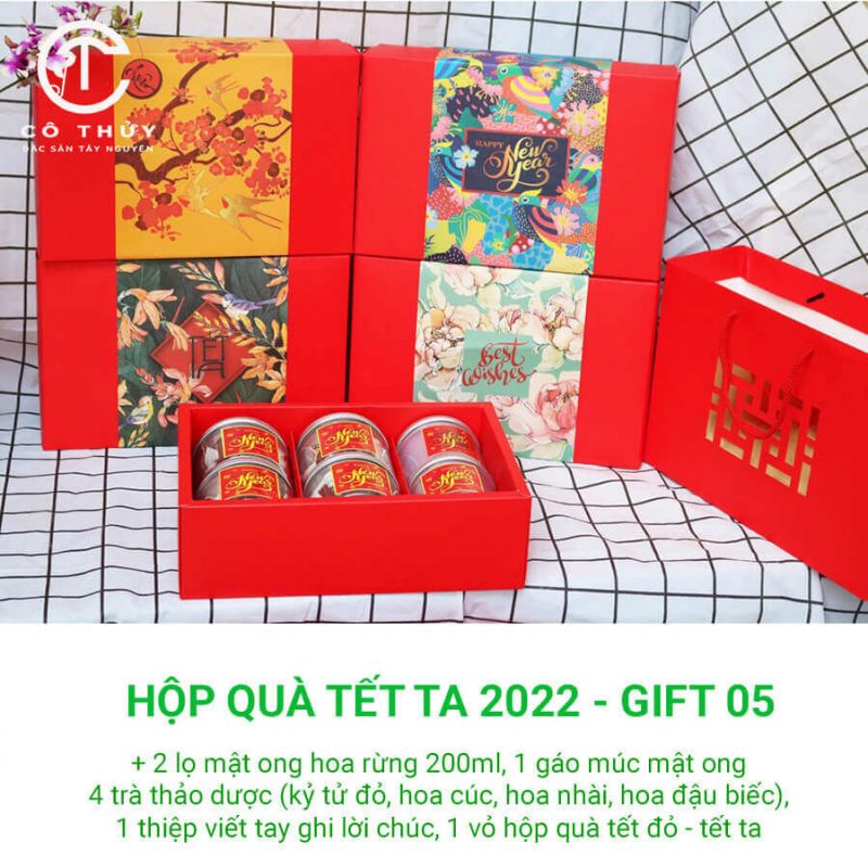 Set Quà Tặng Tết Mật Ong Rừng & 4 Trà Set Quà Tặng Tết Mật Ong Rừng & 4 Trà