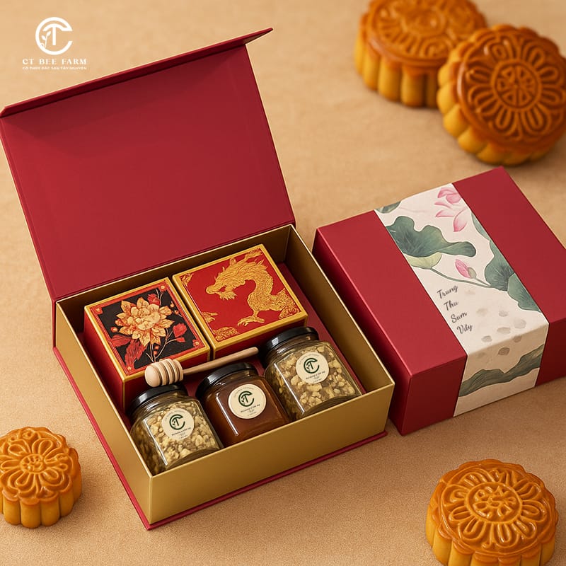 Set QUÀ TẶNG TRUNG THU (Bánh Trung Thu, Trà Thảo Mộc & Mật Ong) CTG303 Set QUÀ TẶNG TRUNG THU (Bánh Trung Thu, Trà Thảo Mộc & Mật Ong) CTG303