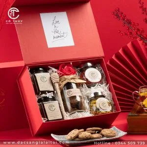 [] Set Quà Tặng Mật Ong Kèm Bánh Quy Cookies Tea CTG316