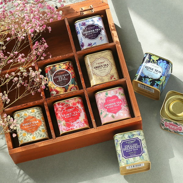 Ý tưởng bộ quà tặng trà hoa hộp gỗ thiết kế đẹp