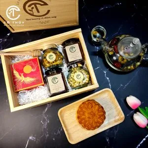 Hộp Quà Bánh Trung Thu 2025 - Hộp Gỗ Cao Cấp CTG304