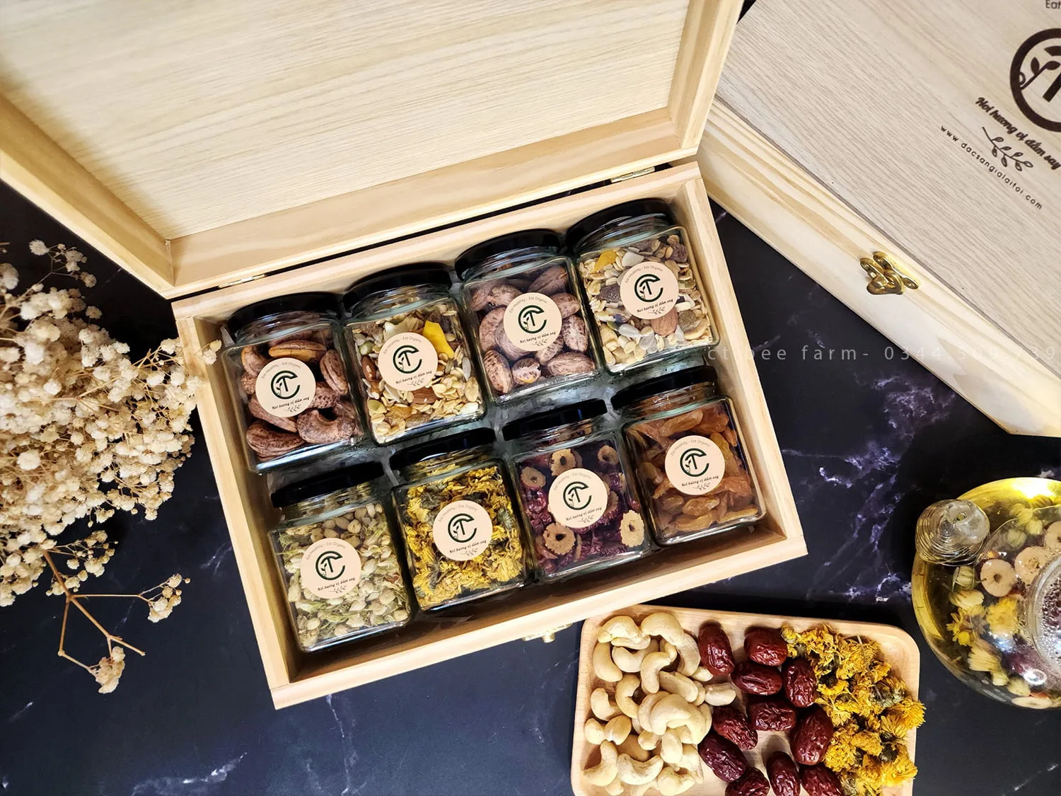 Set quà trung thu từ hạt dinh dưỡng cao cấp cho đối tác