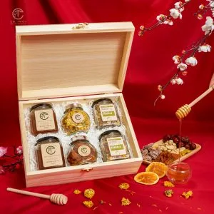 [Set Quà Tặng Hộp Gỗ Cao Cấp] Mật Ong Trà Hoa Và Hạt CTG323