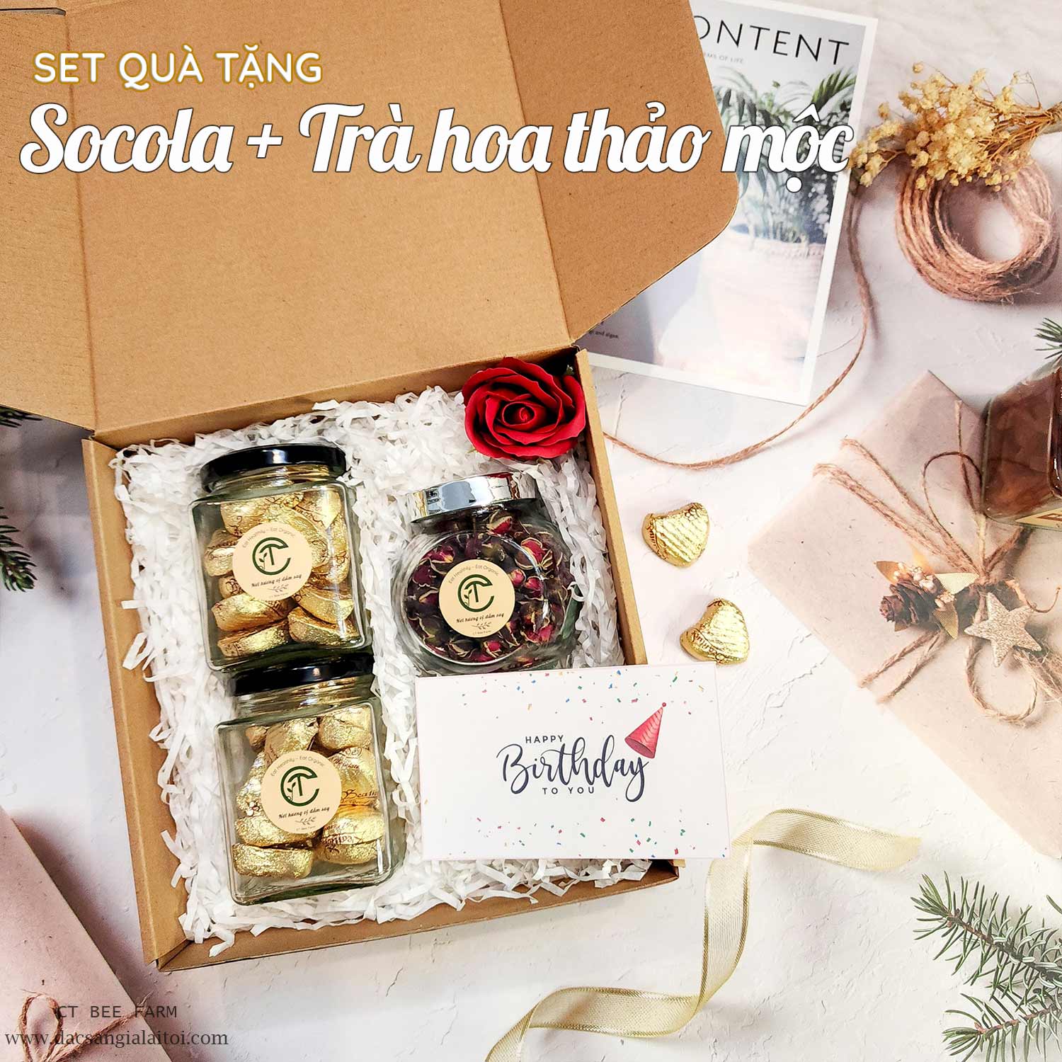 Set quà tặng Socola ngọt ngào có thiệp chúc mừng sinh nhật