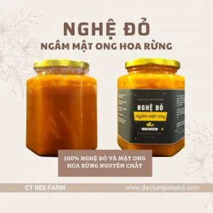 NGHỆ ĐỎ NGÂM MẬT ONG NGUYÊN CHẤT - HŨ 500ML
