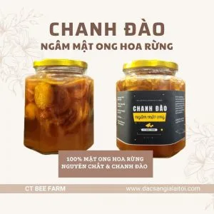 Chanh Đào Ngâm Mật Ong Hoa Rừng Nguyên Chất - HŨ 500ML