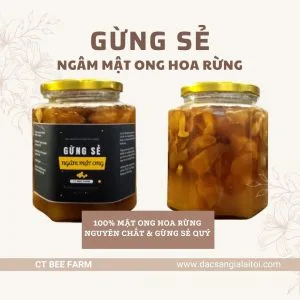 GỪNG SẺ NGÂM MẬT ONG NGUYÊN CHẤT - HŨ 500ML