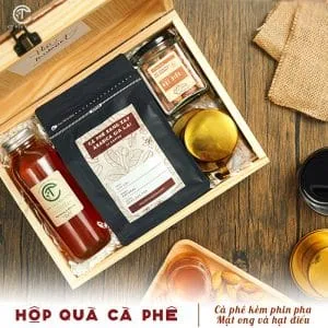 [] Set Quà Cà Phê Pha Phin CTG360 - Hộp Gỗ Thông Cao Cấp