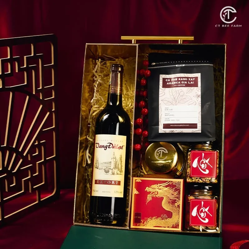 Hộp quà tặng tết cao cấp 2025 Tinh Hoa Việt CTG393 Hộp quà tặng tết cao cấp 2025 Tinh Hoa Việt CTG393