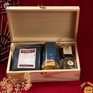 {Set Quà Tặng Trà Ô Long & Cà Phê CTG367 - Hộp Gỗ Cao Cấp }