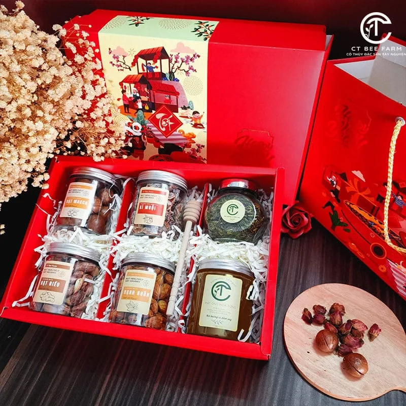 Set Quà Tặng Tết CTG372 - Hạt Dinh Dưỡng và Mật Ong, Trà Tim Sen Set Quà Tặng Tết CTG372 - Hạt Dinh Dưỡng và Mật Ong, Trà Tim Sen