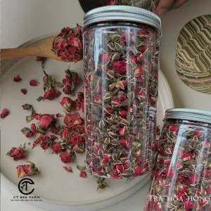 Trà hoa hồng Tây Tạng - Nụ hoa hồng hũ PET 300 Gr