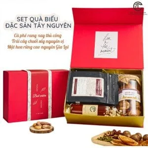 Set quà tặng CTG390 [ Cà phê, trái cây sấy và mật hoa rừng đặc sản cao nguyên]