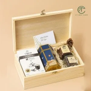 Hộp gỗ quà tặng cao cấp trà và cà phê CTG383