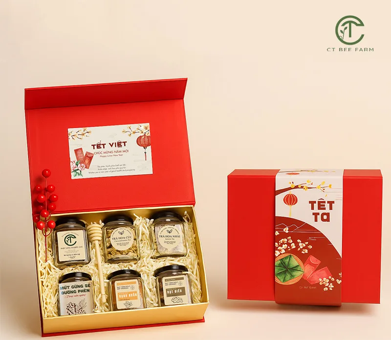 Set Quà Tặng Tết 2026 Các Loại Hạt Dinh Dưỡng & Mứt & Trà CT BEE