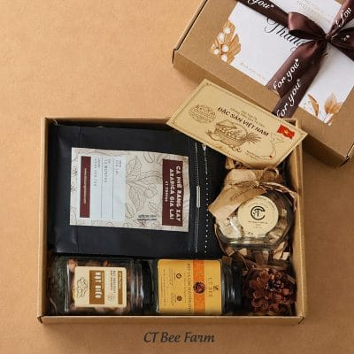 Hộp Quà Cà Phê Legend, CaCao, Hạt Điều, Gừng Viên - Quà Đặc Sản Việt