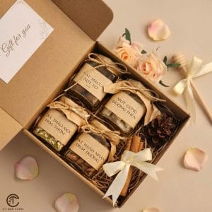 .Set quà 20/10 Sức Khỏe Từ Thiên Nhiên (Mật ong, trà hoa, hạt dinh dưỡng) G402